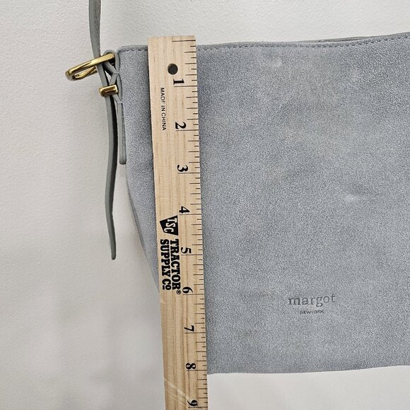 Margot New York Kaye Mini Bucket Suede Green Leather Crossbody Adjustable Strap - Picture 12 of 15